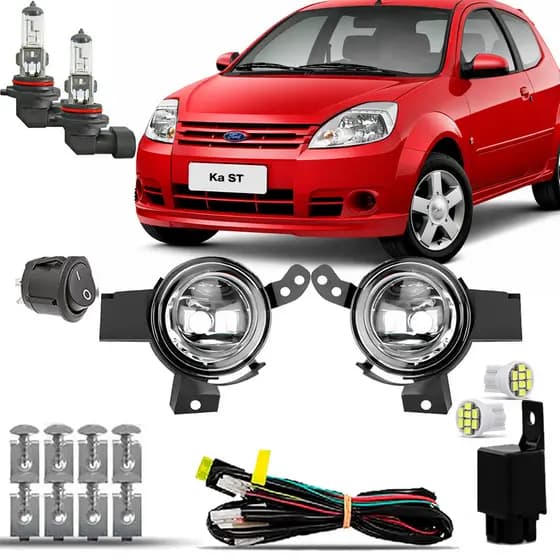 Kit Farol De Milha E Neblina Completo Ford Fiesta 2007 2008 2009 2010