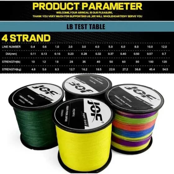 Linha Multifilamento Reforçada para Pesca 0,23mm 28 Libras Muito Resistente