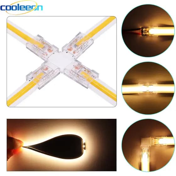 Kit 5 Conector para Fita COB LED 2 pinos para Fita de LED Monocromática de 8mm