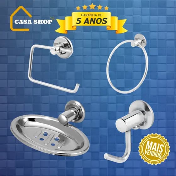 kit Junior 4 peças acessórios para banheiro completo.