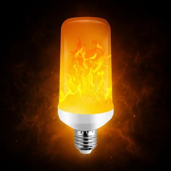 Lâmpada LED Efeito Fogo Chama Tocha 9W Bivolt Rosca E27 Decorativa