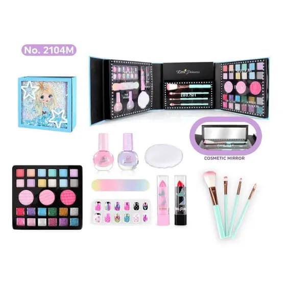 Kit Maquiagem Infantil Completo Lavável Estojo Com Acessórios Menina Princesa Lançamento