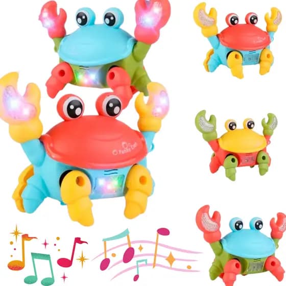 Caranguejo Fujão Musical Interativo com Luzes e Movimentos - Brinquedo Colorido a Pilha