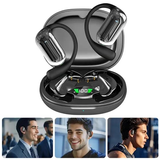 Fones de Ouvido Sem Fio com Tradução em Tempo Real por IA | Bluetooth 5.3, Tela Digital, Controle por Voz