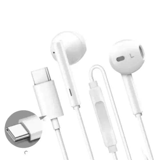 Fone de Ouvido Tipo C Phone 15 16 S20 Fe S21 Ultra S22 Plus A23 S25 M54 Fone para celular Tipo C