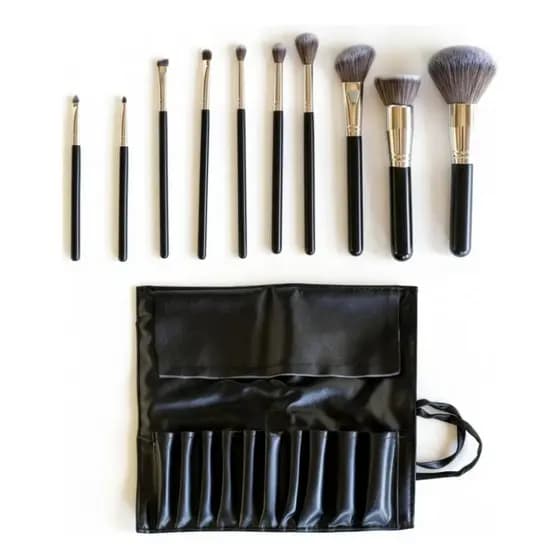 Kit 10 Pincéis de Maquiagem Profissional Premium 10pcs com Estojo Luxo
