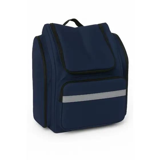 BAG 99FOOD AZUL JEANS COM FITA REFLETIVA PARA MOTOBOY ENTREGA PRENDE NO BAU