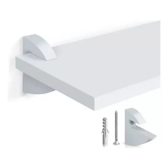 Prateleira 20x40 Branca MDF com Suporte Bico de Tucano para Cozinha Sala Quarto Livros