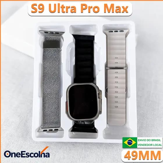 2026 Novo Smartwatch S9 Ultra Max - Chamadas Bluetooth Calculadora IP67 Prova d'água 2.2/49mm Unissex Para Android e iOS