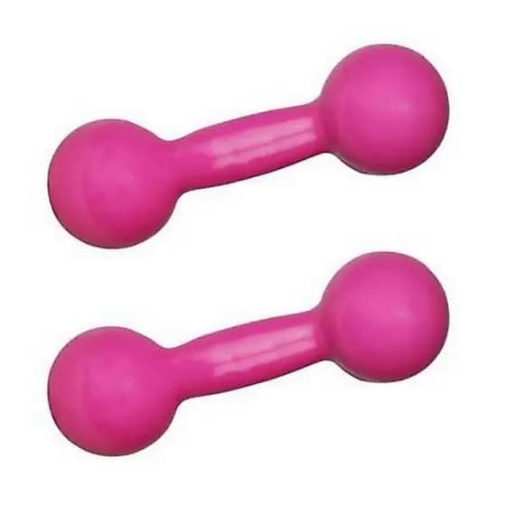 Par Peso Halteres 2kg Revestido Rosa Academia Crossfit Fisioterapia