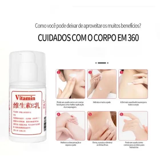 100ml Vitamina E Leite Calmante Emulsão Hidratante Loção Corporal Refrescante Creme Facial Nutritivo Cuidados Com A Pele