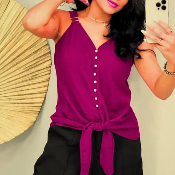 BLUSA REGATA FEMENINA VERMELHA ELEGANTE E CONFORTABLE CQUALIDADE TOP
