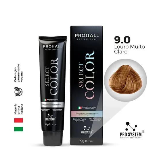ProHall Coloração Permanente P/ Cabelo Louro Muito Claro 9.0
