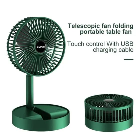 Ventilador Portátil Dobrável 180 Ajustável Doméstico Retrátil Mudo Kipas USB Recarregável Telescópico De Baixo Ruído Min