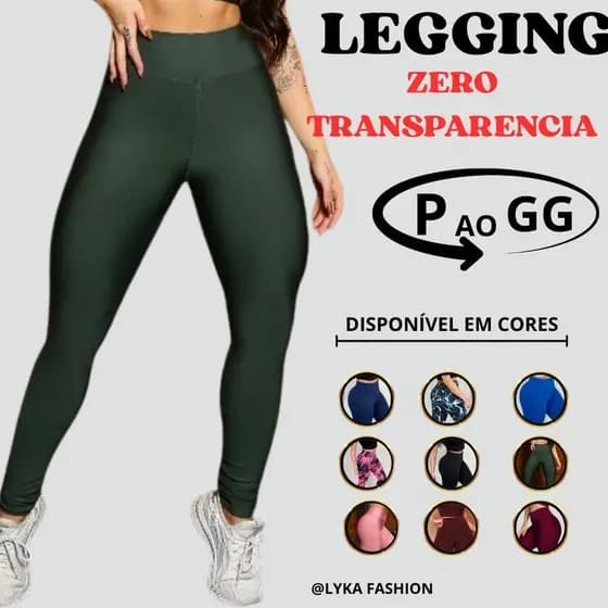 Kit 2 Calça Legging Feminina Cos Alto Lisa Blackout Zero Transparencia Academia Gym Corrida