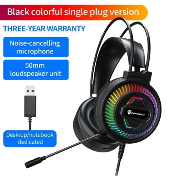 Headset Gamer Delta F7140 Fone De Ouvido USB RGB Com Microfone PC