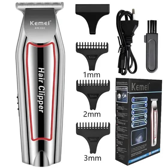 Maquina de Barbear Cortar Cabelo Barba Profissional Kemei Km-032