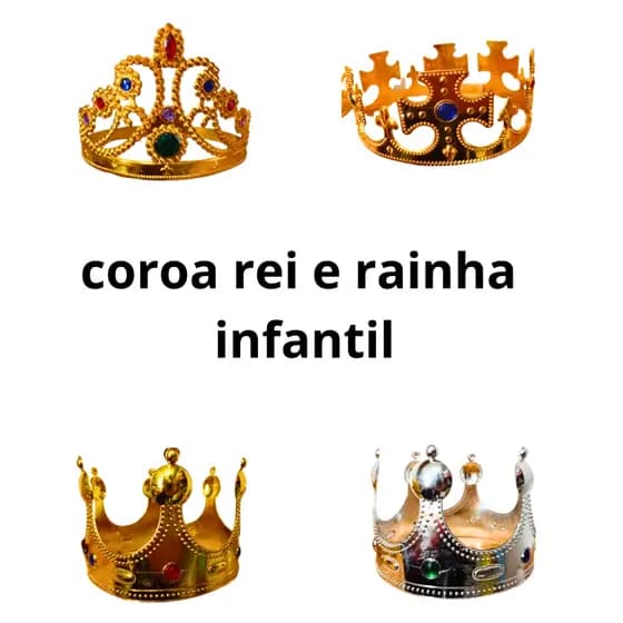 COROAS INFANTIS REI/RAINHA/PRINCIPE/PRINCESA DOURADO E PRATA DQ-15,16,17