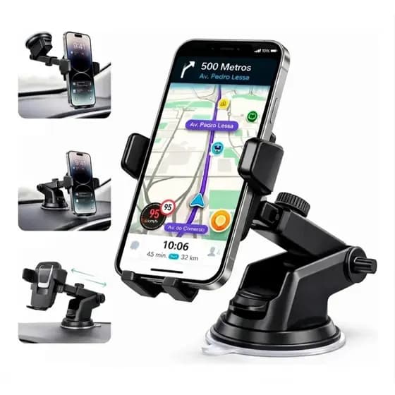 Suporte Celular Veicular Carro Automóvel Saída Ajustável 360° para ventilação/painel/para-brisa,Universal,GPS, VENTOSA