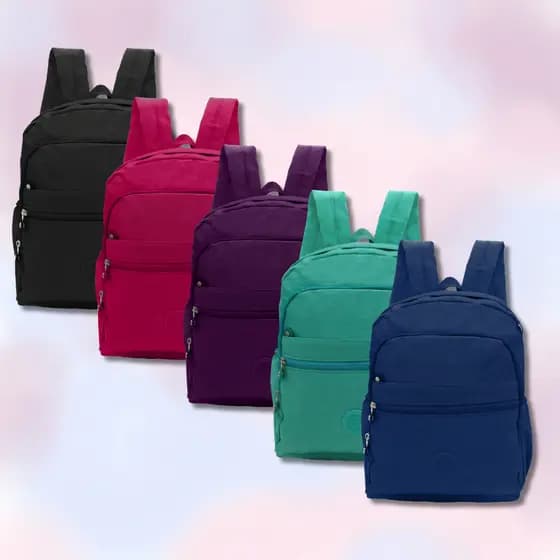Mochila Feminina Trabalho em Nylon Tactel Escola Faculdade Passeio