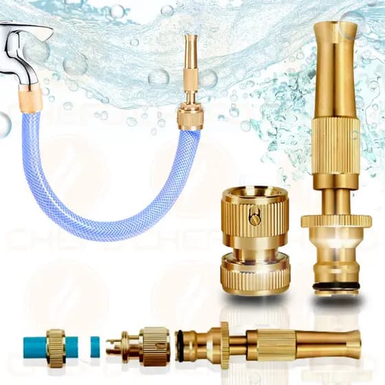 Bico De Mangueira Compressão 1/2 + Conector Esguicho Limpeza alta pressao