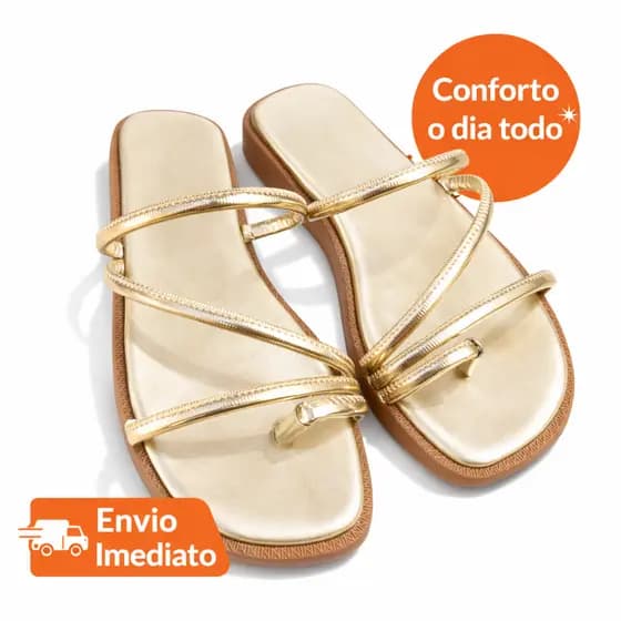 Sandália Feminina Flatform Julier com dedinho elegante rasteirinha feminina verão