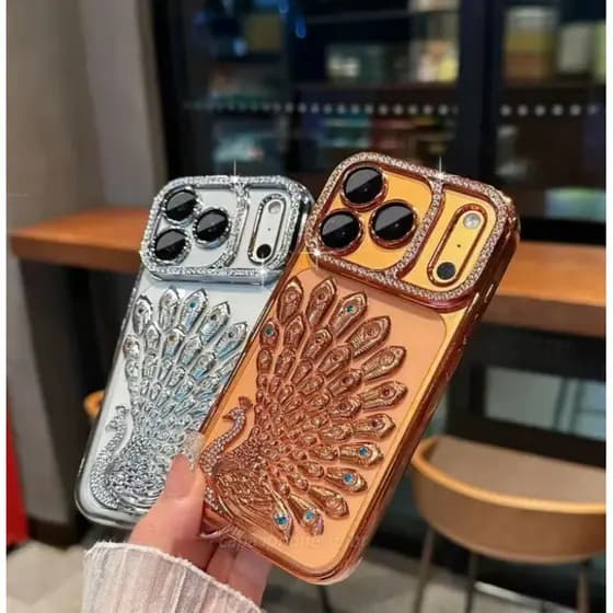 Nova Caixa Cromada Pavão Brilhante É Adequada Para iPhone 17 , Air 16 , 15 , 14 , 13 Pro Max E Outros Modelos .