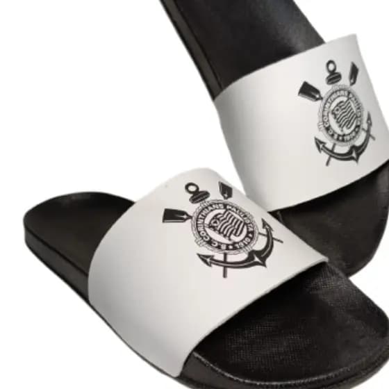 sandália Slide corinthians Chinelo Timão Sandália dia a dia Confortável Torcedor Masculino Feminino