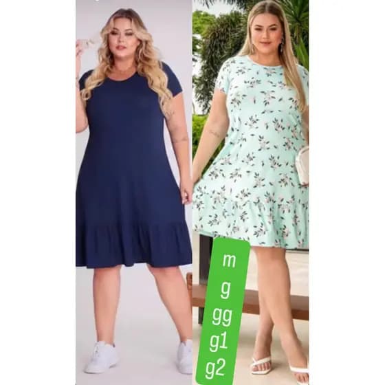 kit com 2 vestido 3 maria plus suplex M G GG G1 G2 38/40/42/44/46/48/50/52