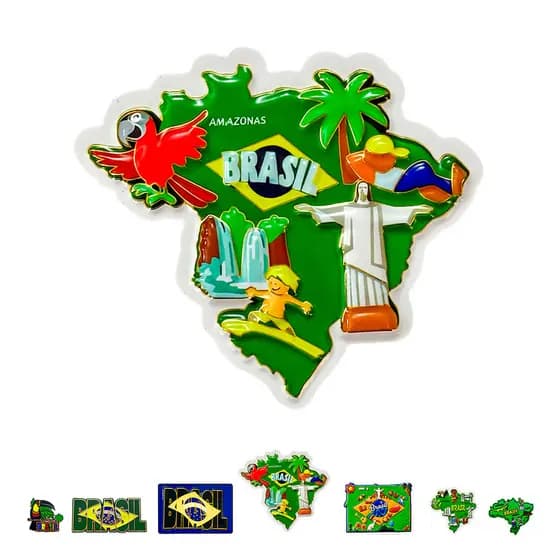 Imã Emborrachado Souvenir Decorativo Mapa Brasileiro