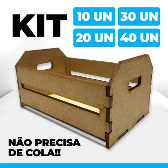 Kit 10/20/30/40 Mini Caixotes em MDF Cru - Lembrancinhas - Festas - Porta Docinhos - Artesanatos