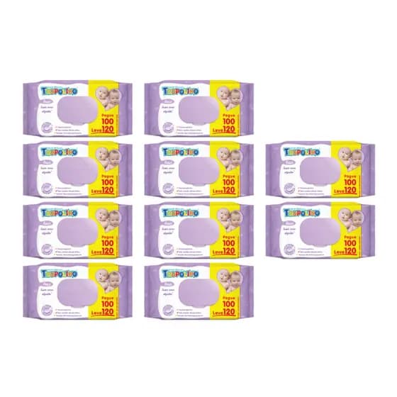 KIT TOALHA UMEDECIDA TROPOLINO 1200 FOLHAS (10UNDX120FLS)