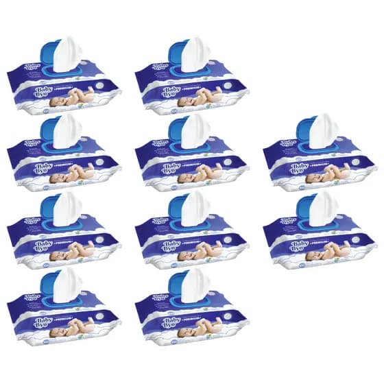 TOALHA UMEDECIDA BABY BYN PREMIUM 1000 FOLHAS (10UNDX100FLS)