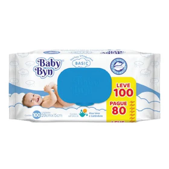 TOALHA UMEDECIDA BABY BYN BASIC 100 FOLHAS