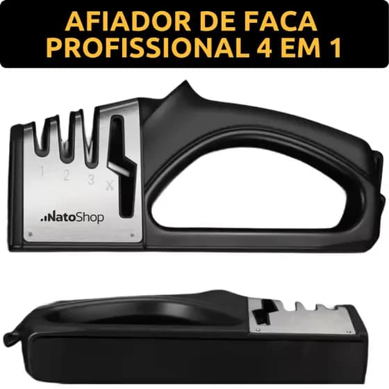 Afiador de Facas e Tesouras Profissional 4 Em 1 Amolador Polidor Manual Tungstênio Cerâmica Diamantado