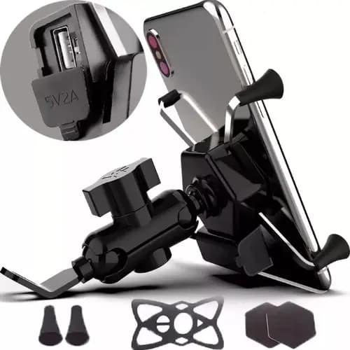 Suporte De Celullar Para Motos Carregador Universal Garra 9H H-206