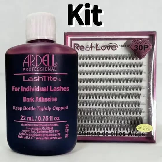 kit com Cílios caixa mix 30P-D-9-14 Mix New Show +COLA PROFISSIONAL PARA CÍLIOS 22ML - ARDELL - ROXA