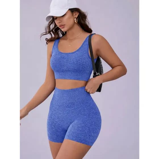 Conjunto Fitness Liso com Shorts Levanta Bumbum e Top Nadador conjunto Virginia lançamento