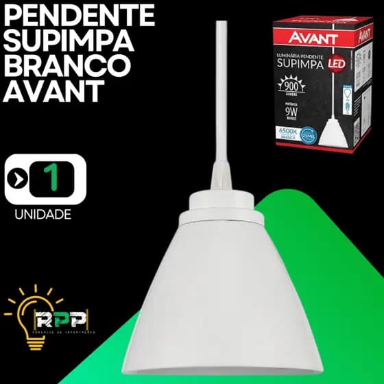 Luminaria Pendente Supimpa Branco Bivolt Avant