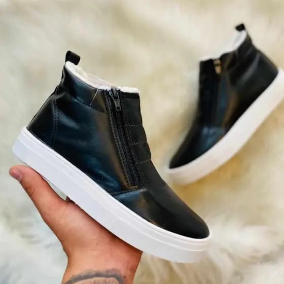 Coturno Com Pelinhos Bota Feminina Original