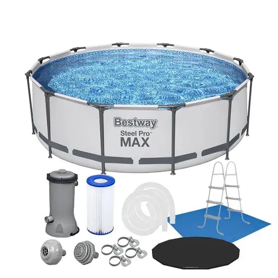 Piscina Estrutural 9150 Litros + Escada + Capa + Forro + Bomba Filtrante Bestway