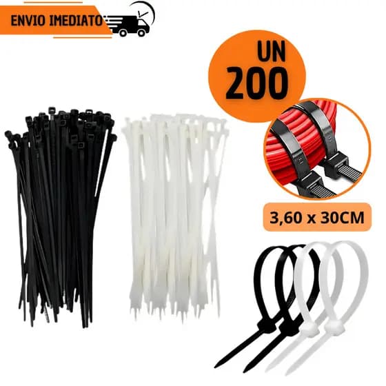Kit 200 Abraçadeira Nylon 3,6x30 Enforca Gato Cintas Plásticas
