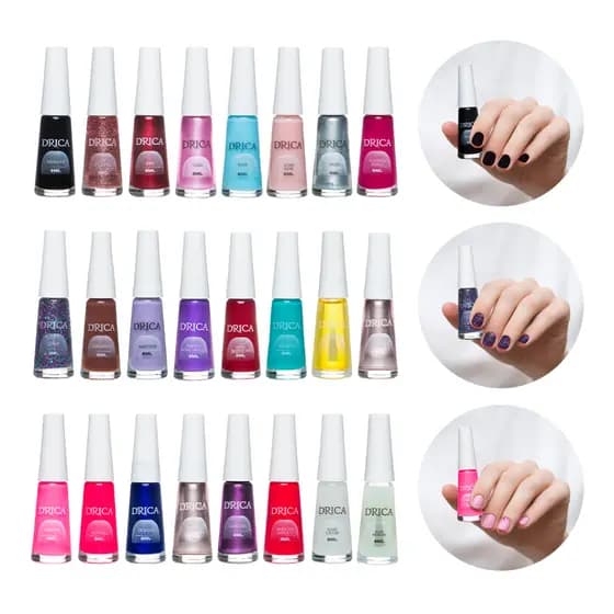 Kit Com 24 Esmaltes Drica - Cores Variadas