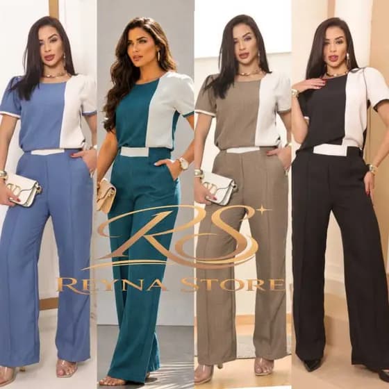 Conjunto feminino Calça e Blusa Elegante Confortável , Social e Festa, em (LINHO Milano melange )