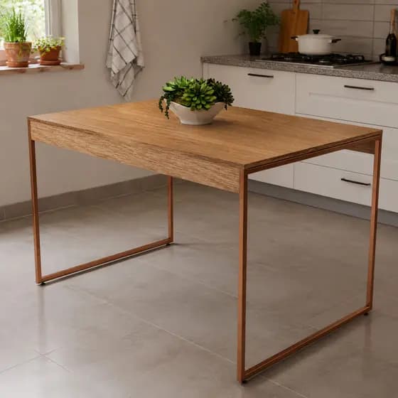 Mesa de Jantar Cozinha Retangular Estilo Industrial 115x75 Cm 4 Lugares