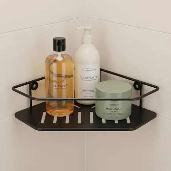 Porta Shampoo Suporte de Canto para Banheiro Box Parafusado Prateleira Parede Organizador Cantoneira
