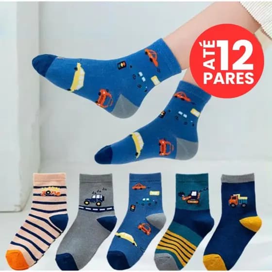 KIT DE 3 A 12 PARES DE MEIAS DE QUALIDADE INFANTIL MENINO CRIANCA MASCULINA