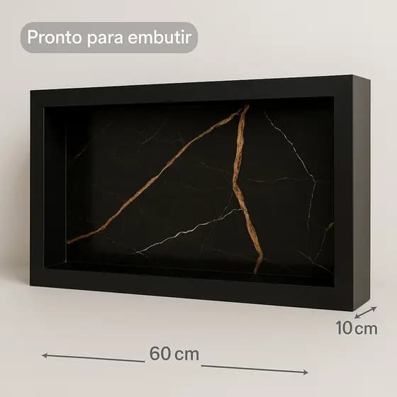 Nicho de Parede Porcelanato Embutir Shampoo Banheiro Cozinha 30x60cm Multiuso