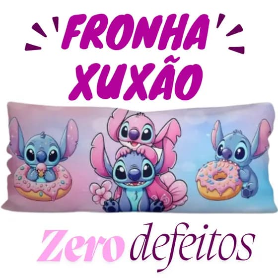 Capa de Travesseiro de Corpo Xuxão 1,30 x 0,40 com Zíper Tecido Estampado