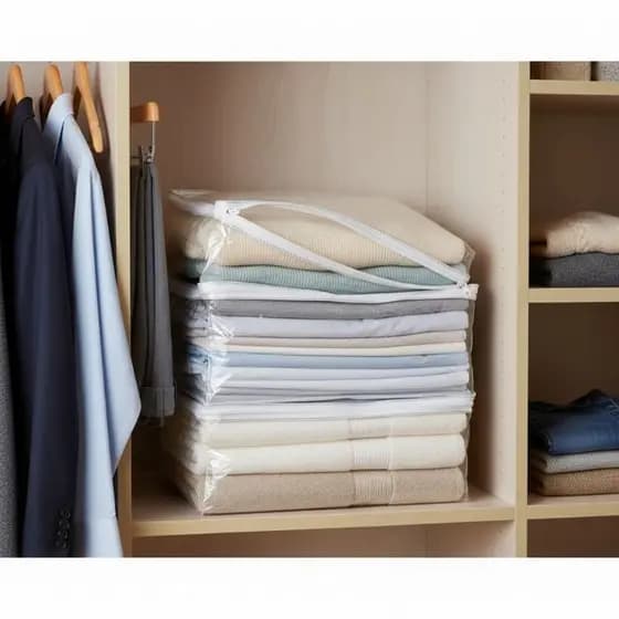 Kit 10 Embalagem de PVC com ziper branco Para Edredons, Cobertas 44x20x38